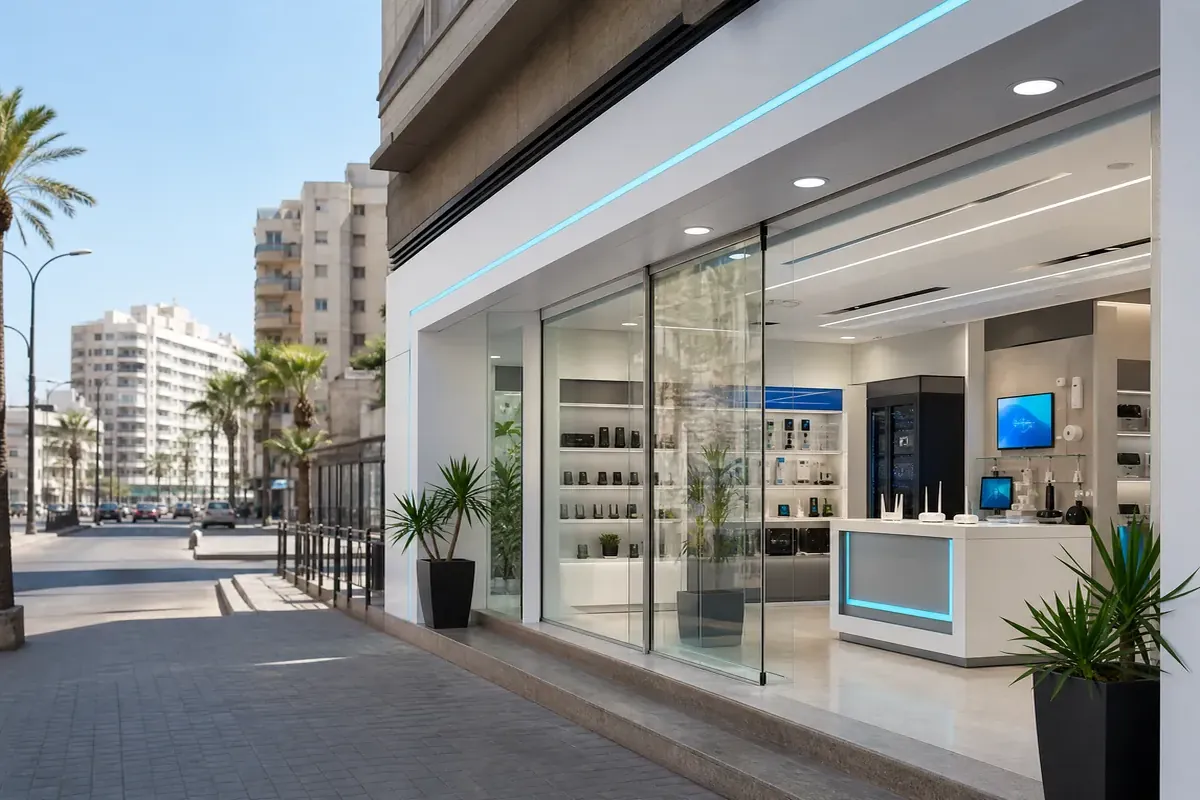 Peta Networks storefront in Egypt where customers browse networking equipment